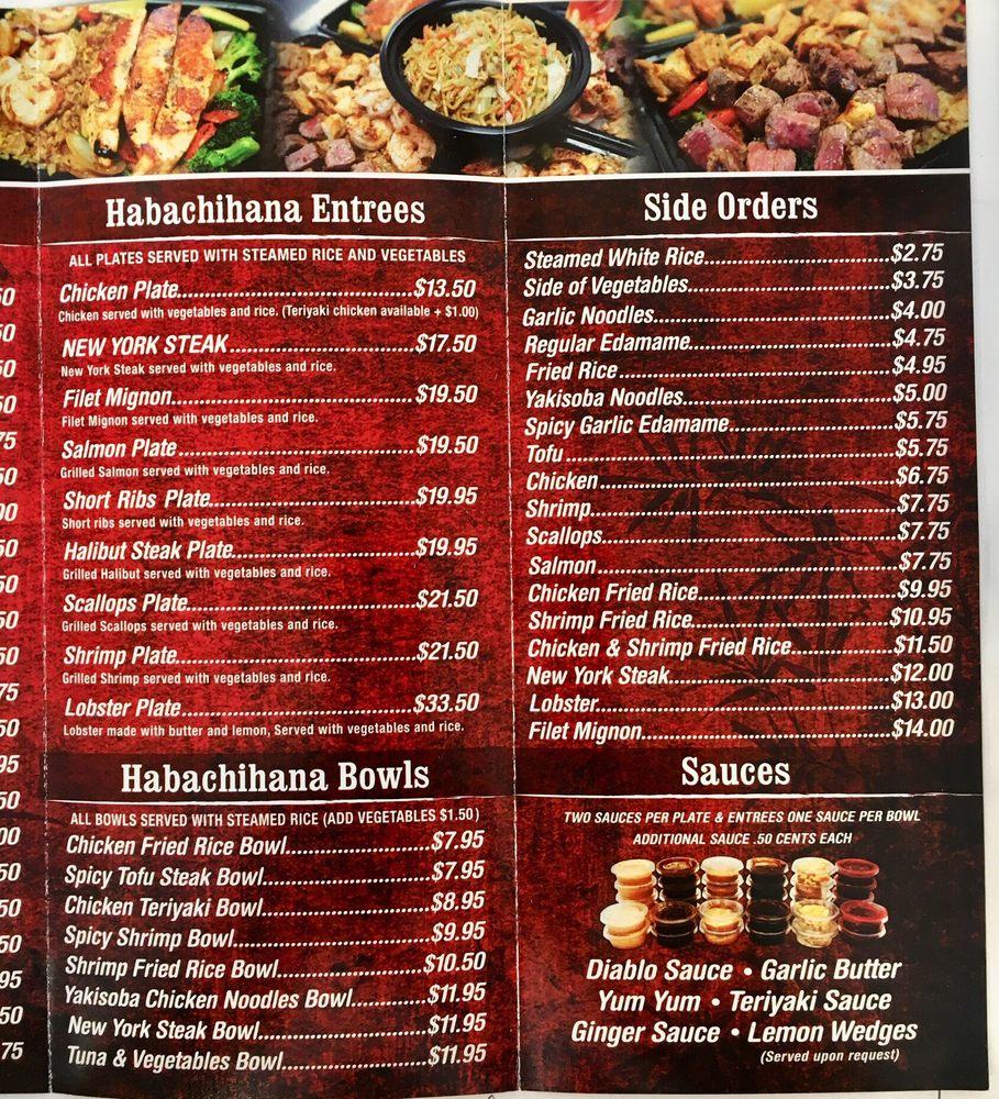 Menu at Habachihana Japanese Grill Japanese Express pub & bar
