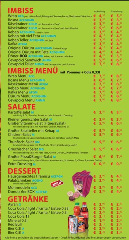 Menu at PIZZA & Burger, Sattledt