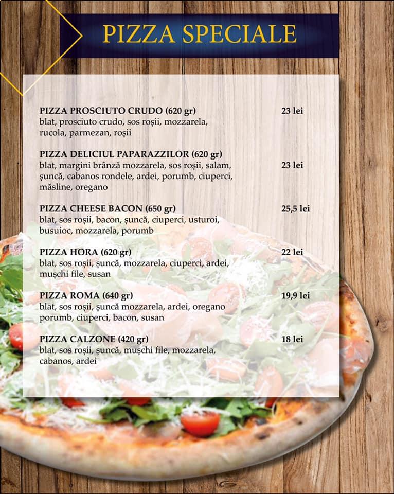 Menu at Pizzeria Paparazzi, Beclean