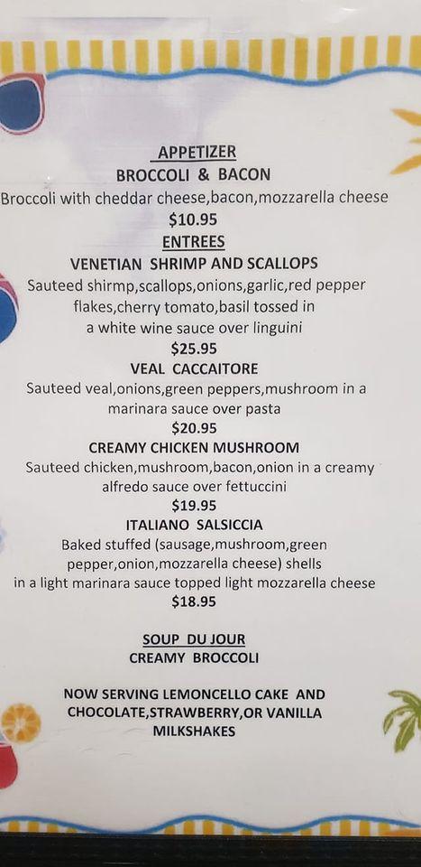 Menu at Sapore pizzeria, Lehighton