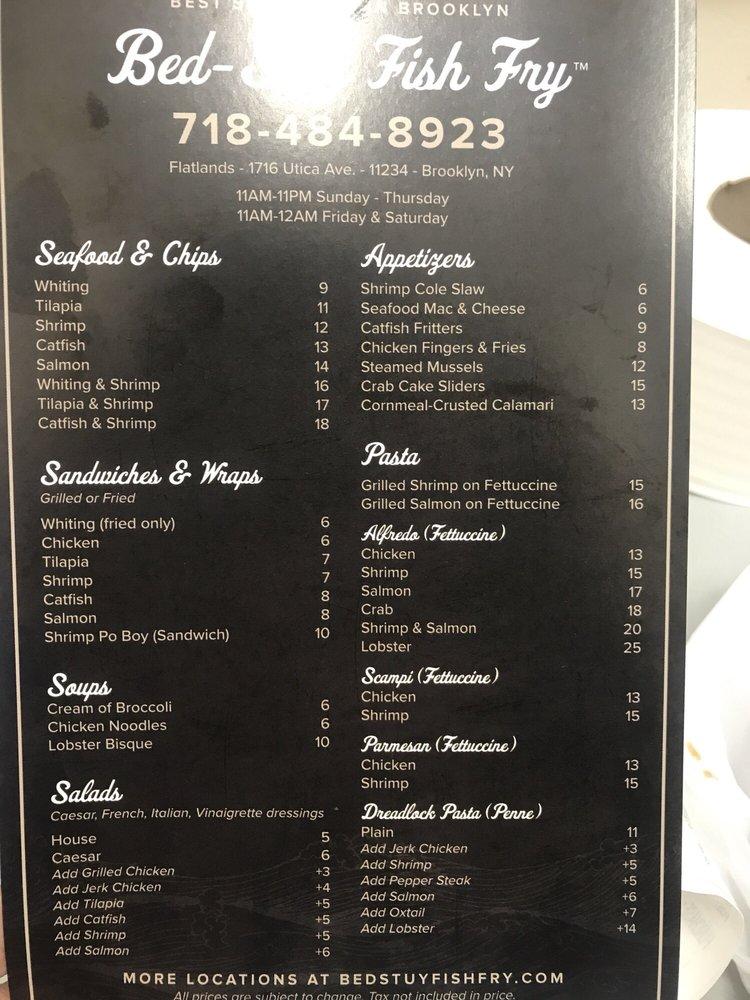 Carta del restaurante Bed Stuy Fish Fry, Nueva York, Utica Ave