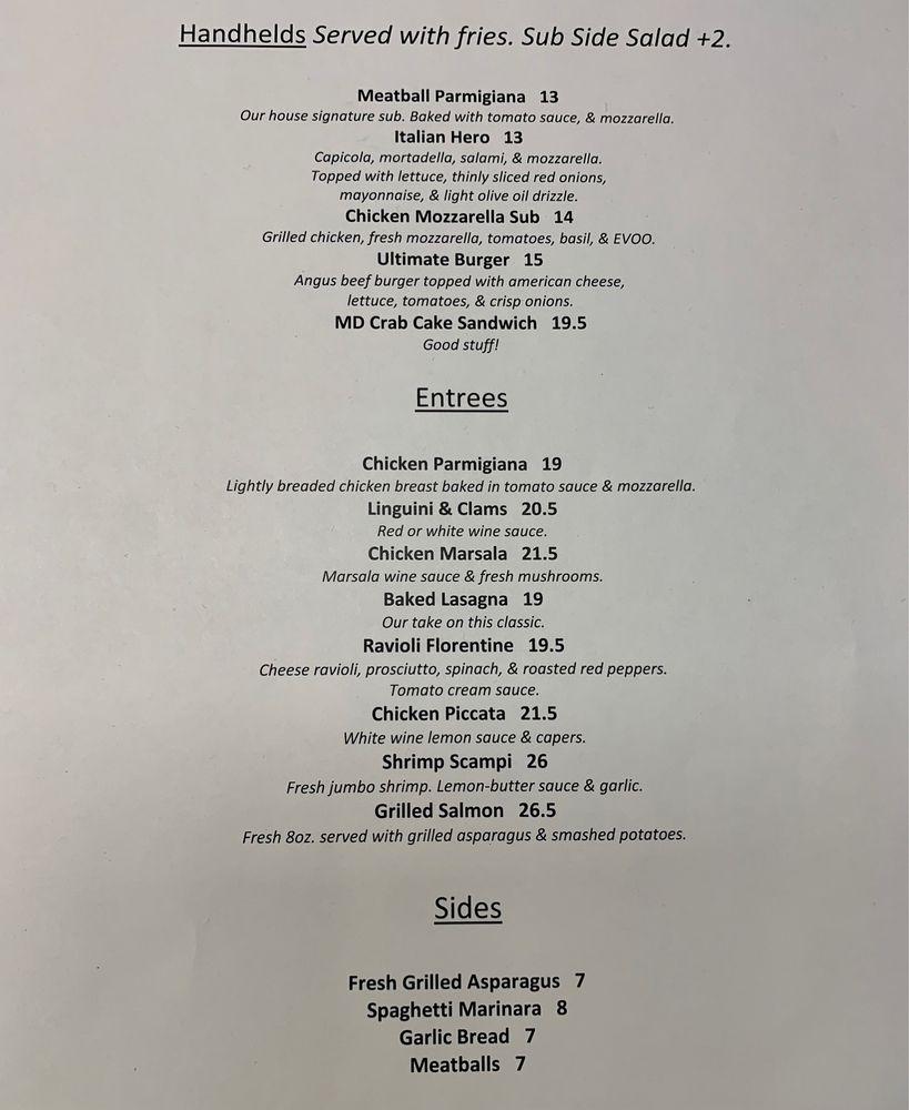 Menu at Mangia Italian Grill & Sports Bar, Annapolis