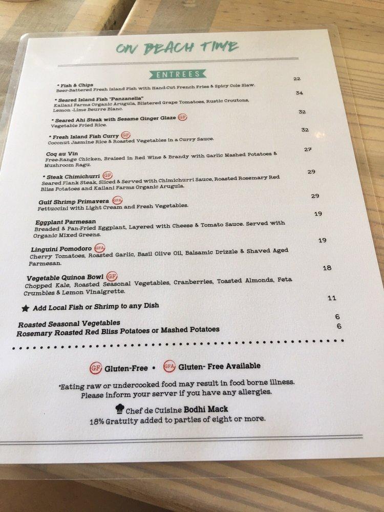 Menu at Sam's Ocean View Restaurant Kapaa Kauai, Kapaa