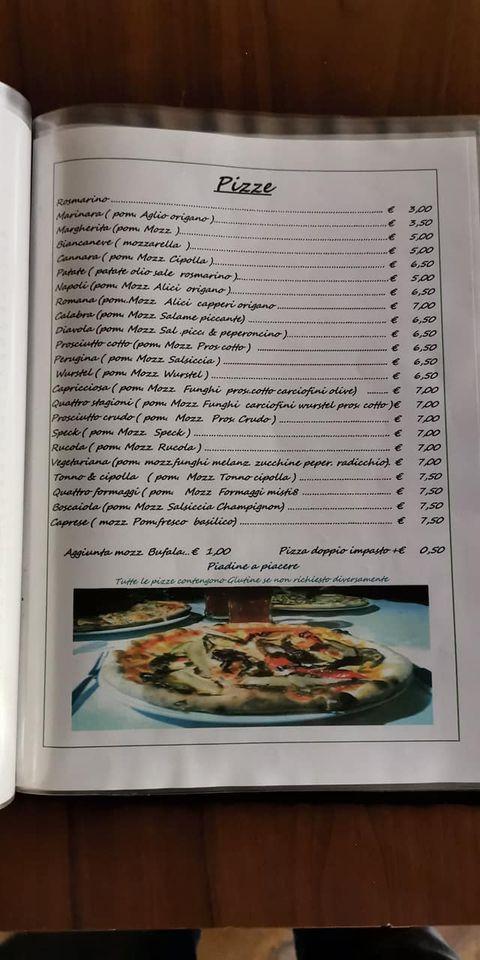 Menu di Hosteria del Tamiso di Ranzato Simone Ristorante Pizzeria 