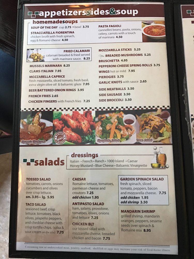 Carta de pizzería Sole Mio Italian Grill, Easton