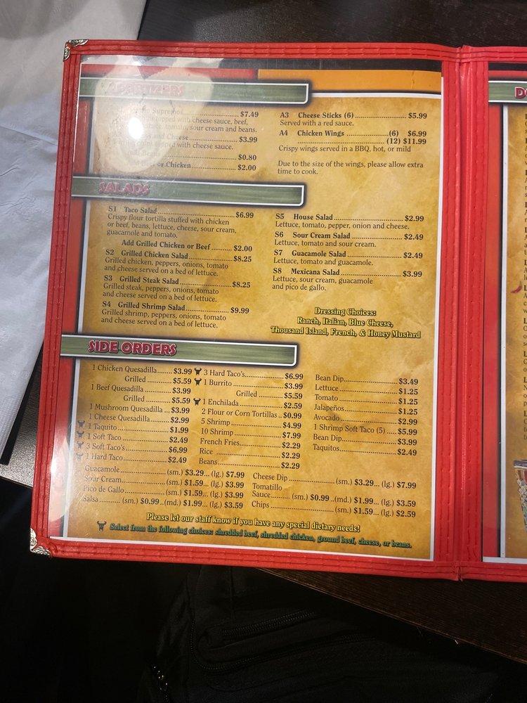 Menu at Don Paco Mexican Restaurant LLC, Buckhannon