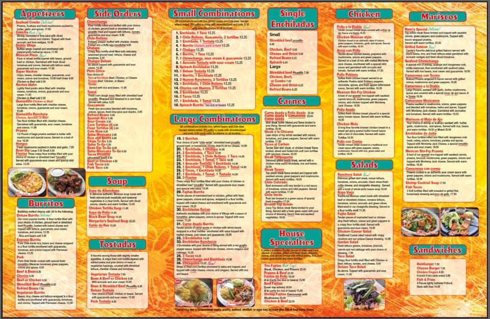 Menu at 3 Margaritas restaurant, Richland, 627 Jadwin Ave