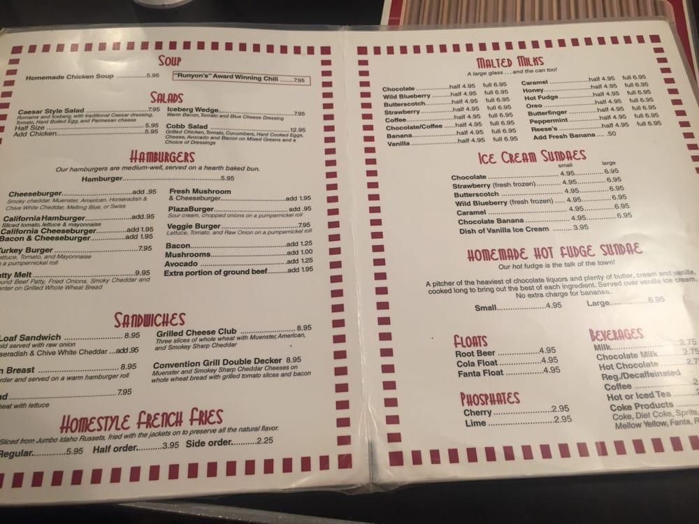 Menu at Convention Grill restaurant, Edina
