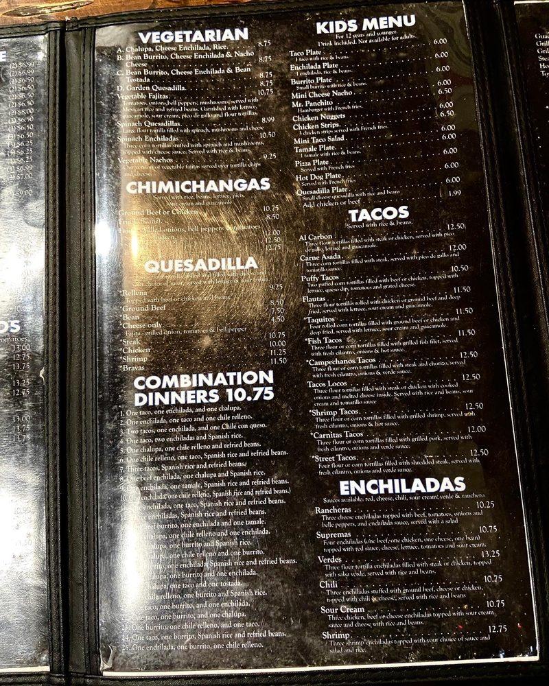 Carta de El Patio Mexican Restaurant, Leesville