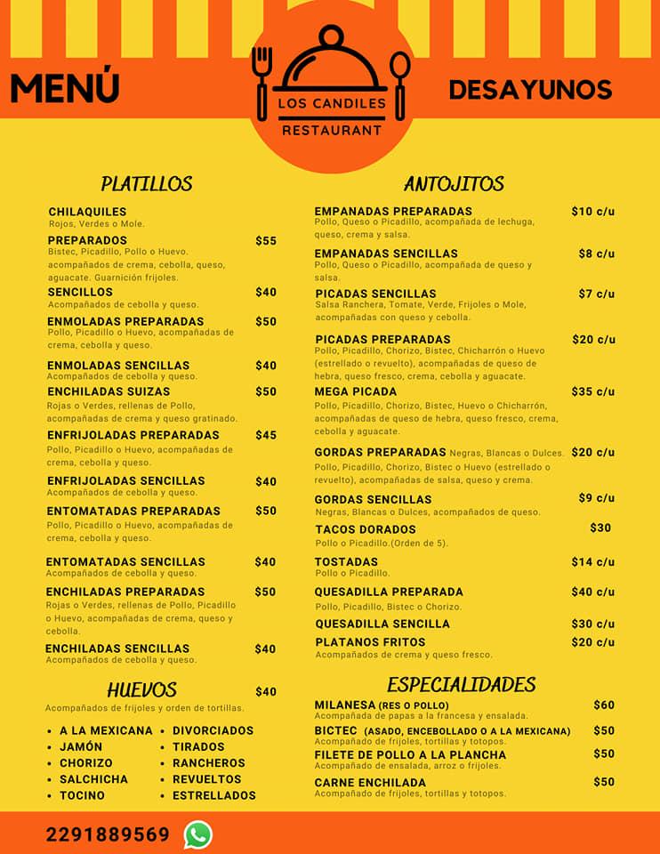 Menu At Los Candiles Veracruzanos Restaurant Veracruz