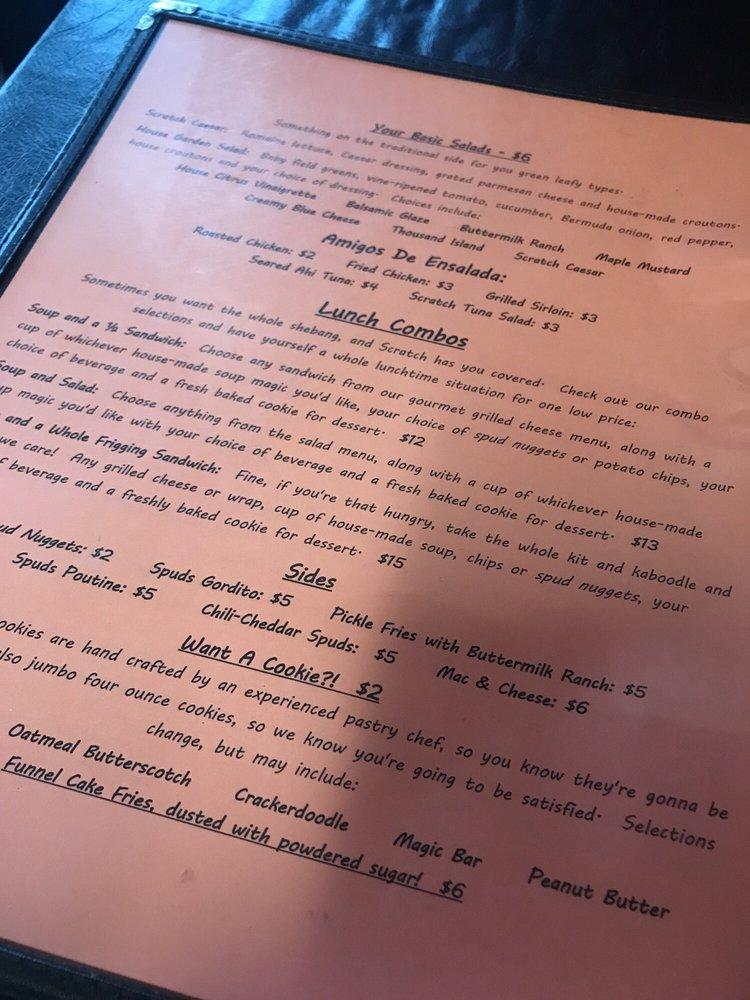 Menu at Scratch Kitchen & Catering restaurant, Newport