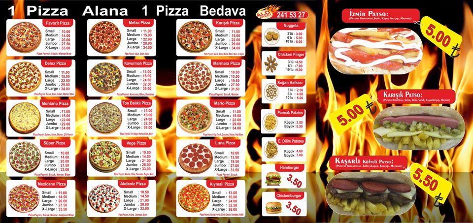 Menu At Pizza Mario Konya Bosna Hersek Mahallesi Beyaz Ar Alt No F