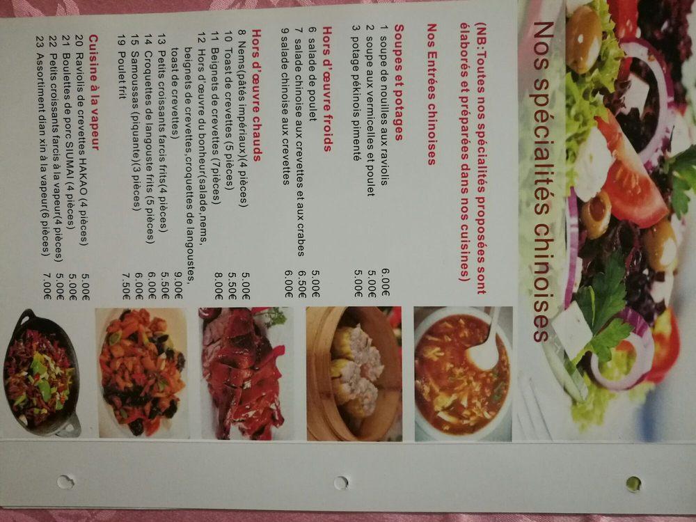 Carta del restaurante A la Porte du Bonheur, Dannemarie