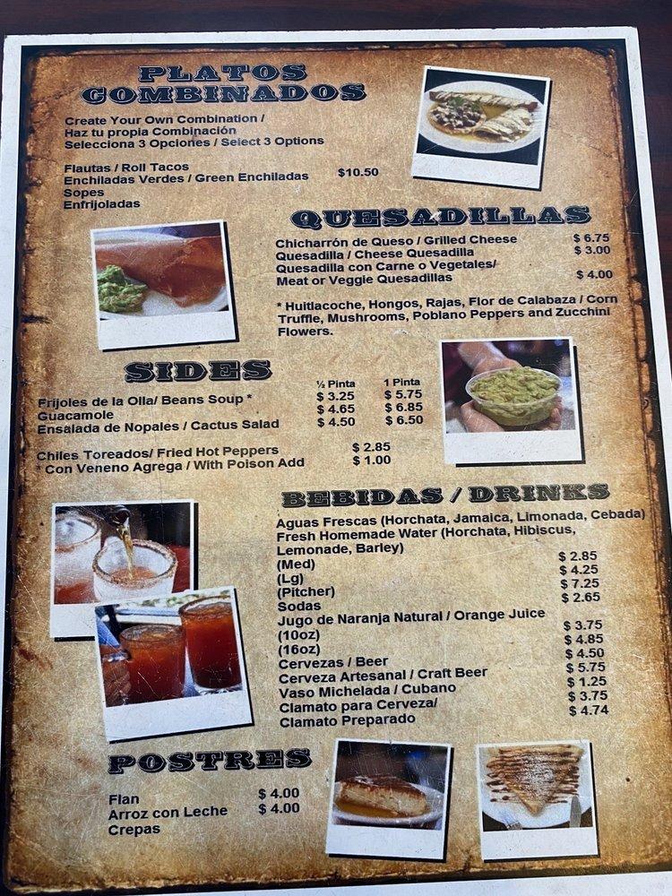 Menu at De Cabeza /El Único restaurant, Chula Vista