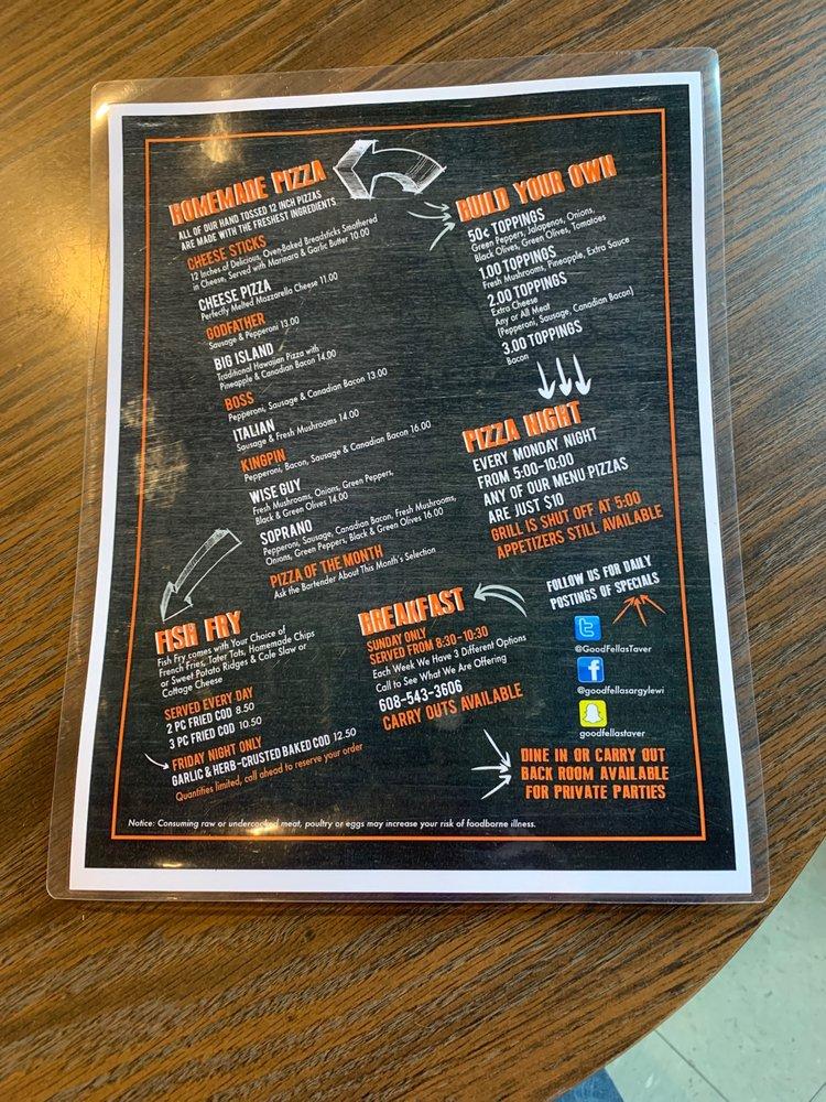 Menu at Good Fellas Tavern pub & bar, Argyle