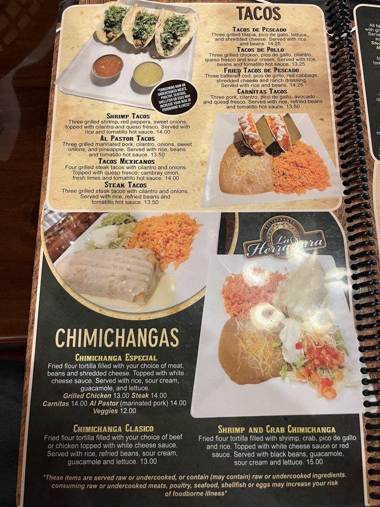 Menu at La Herradura pub & bar, Silvis
