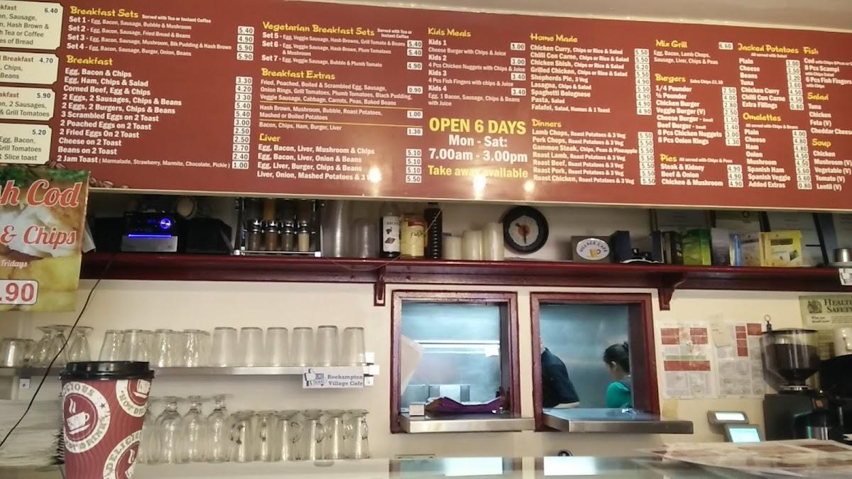 Menu at The Village Cafe, London, 17A Roehampton High St