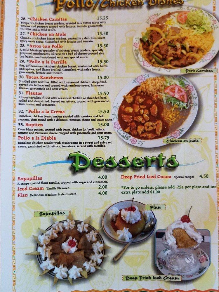 Menu at Los Cabos Mexican Restaurant, Creswell