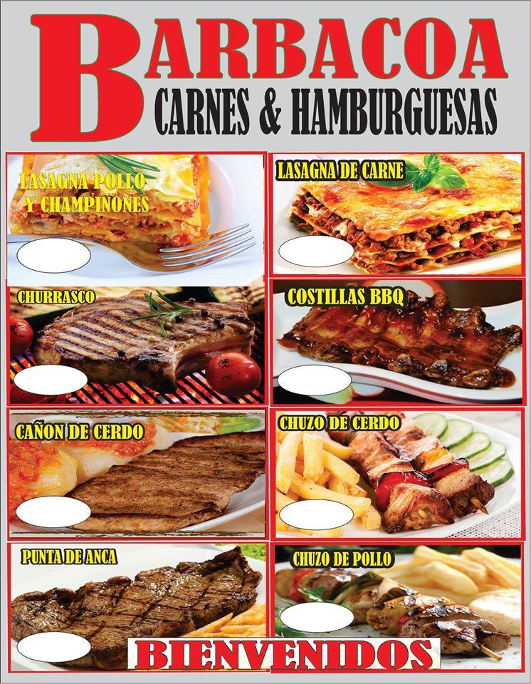 Menu at Barbacoa Carnes & Hamburguesas, Medellín