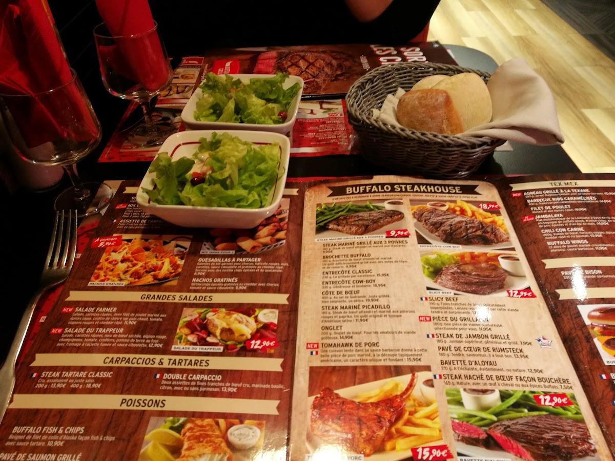 Menu at Buffalo Grill steakhouse, Lezennes