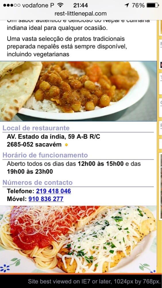 Menu at Little Nepal Restaurante, Sacavém