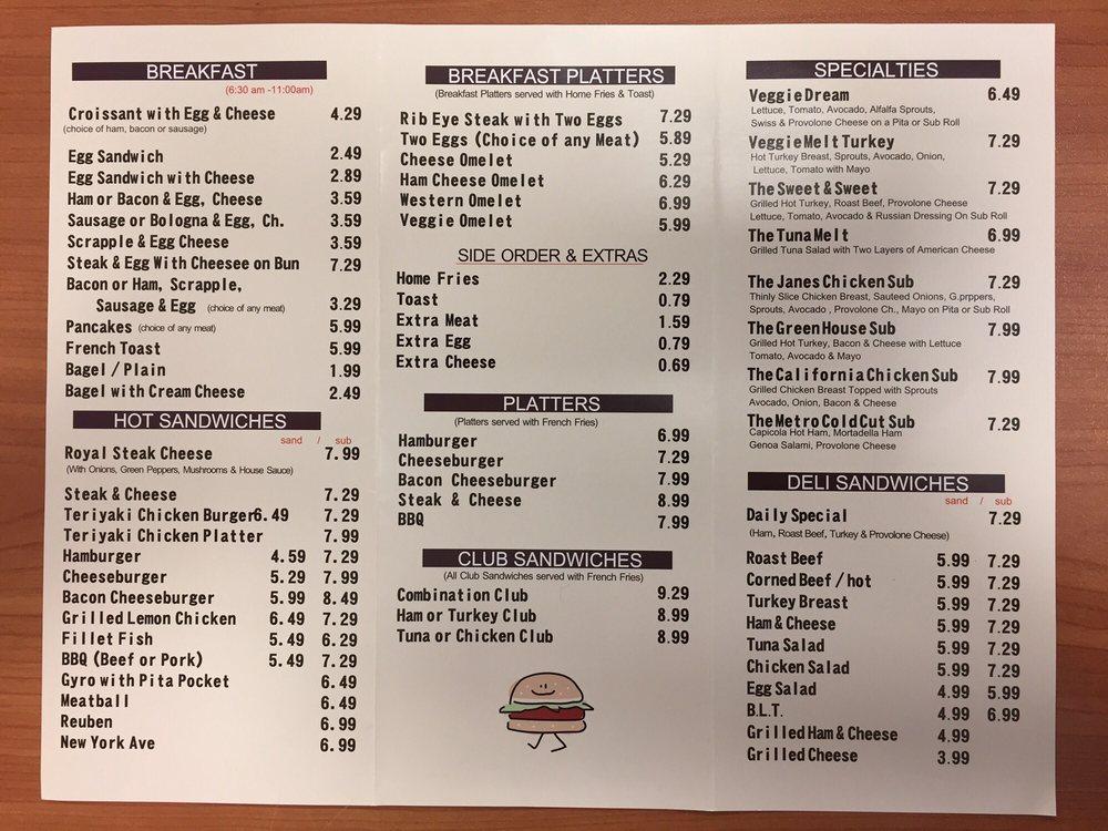 Menu at Sub Stop restaurant, Merrifield