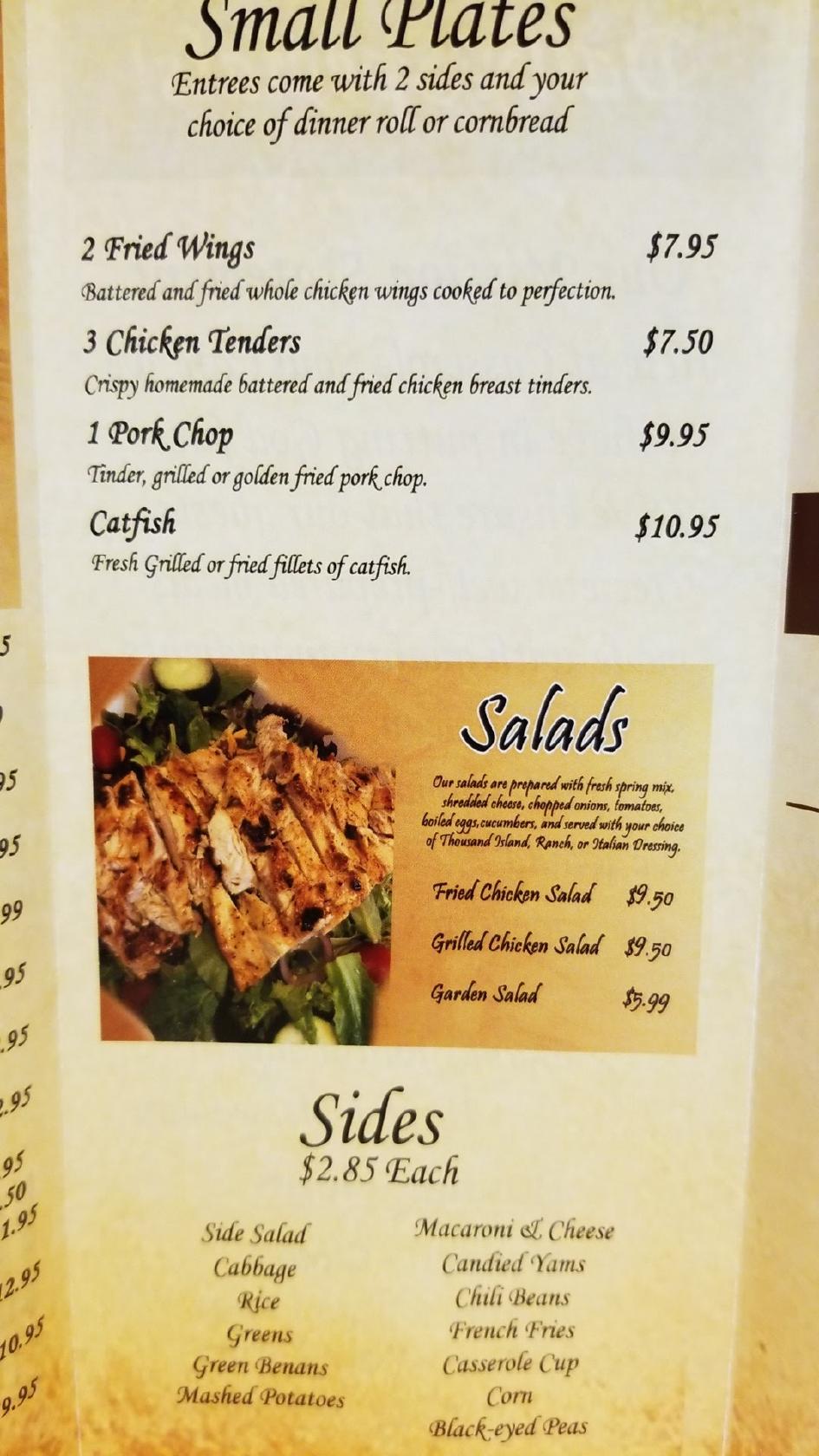 Menu at Casserole Soul Cafe, Lancaster