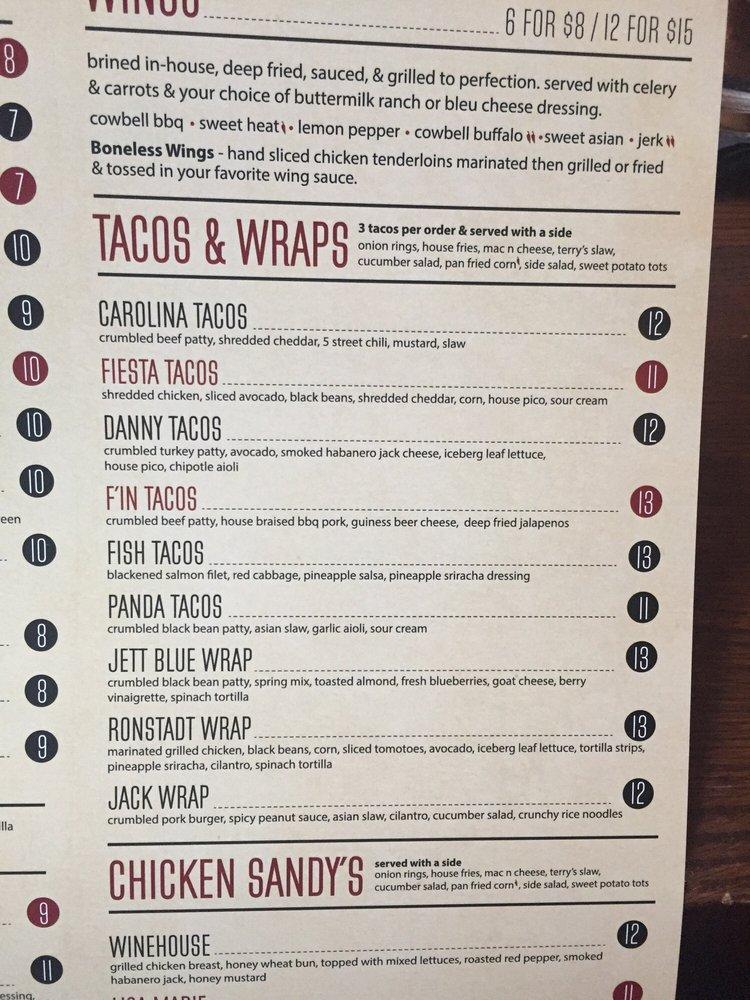 Menu at Cowbell Burger & Whiskey Bar, Charlotte