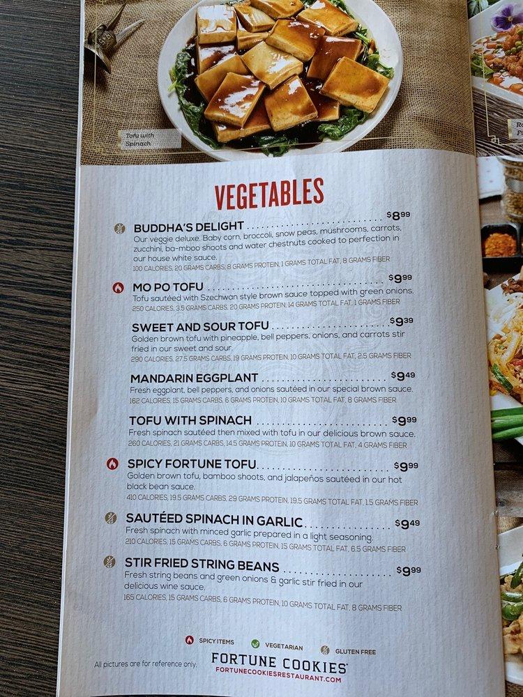 Menu at Fortune Cookies Chinese Bistro restaurant, Laguna Woods