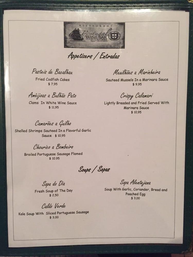 Menu at Portugal Wine Bar & Grill, Palm Coast