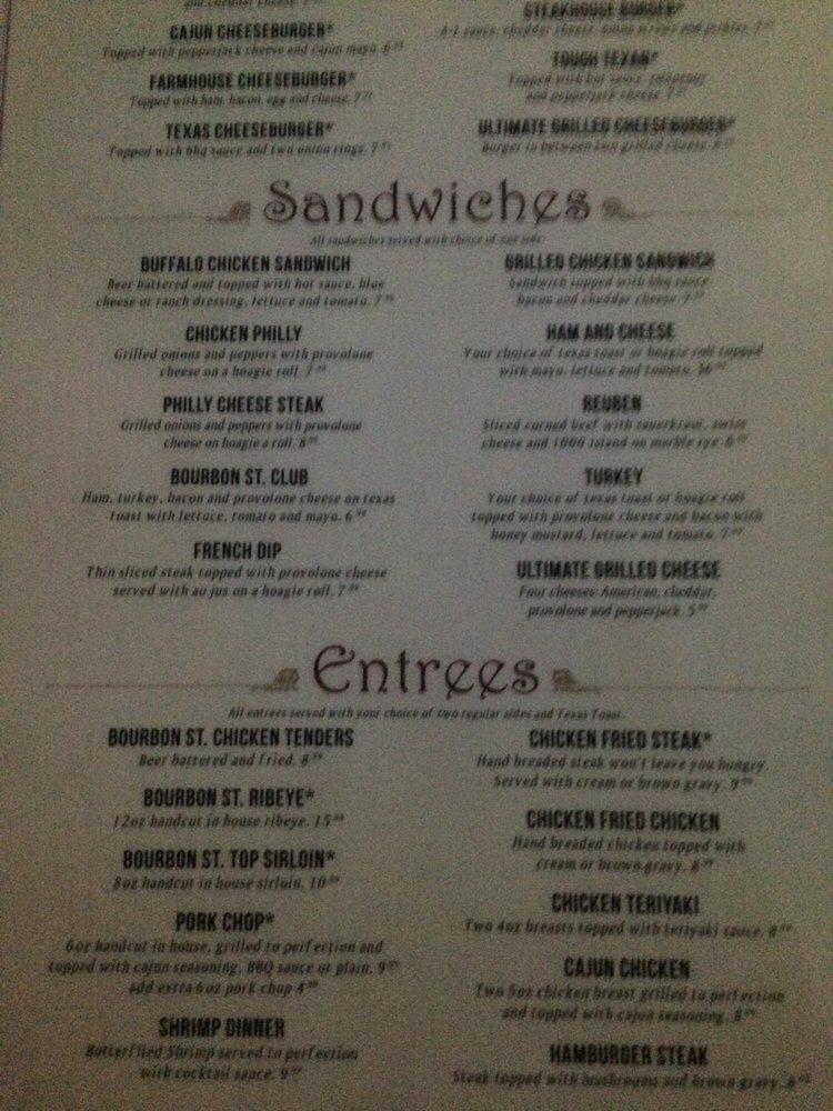 Menu at Bourbon Street Bar &amp; Grill, Wichita