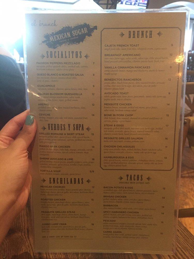 Menu at Mexican Sugar restaurant, Plano, Lone Star Dr Suite B150