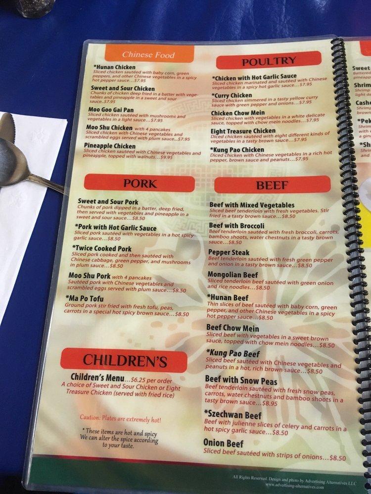 Menu at Jasmin Restaurant, Eudora