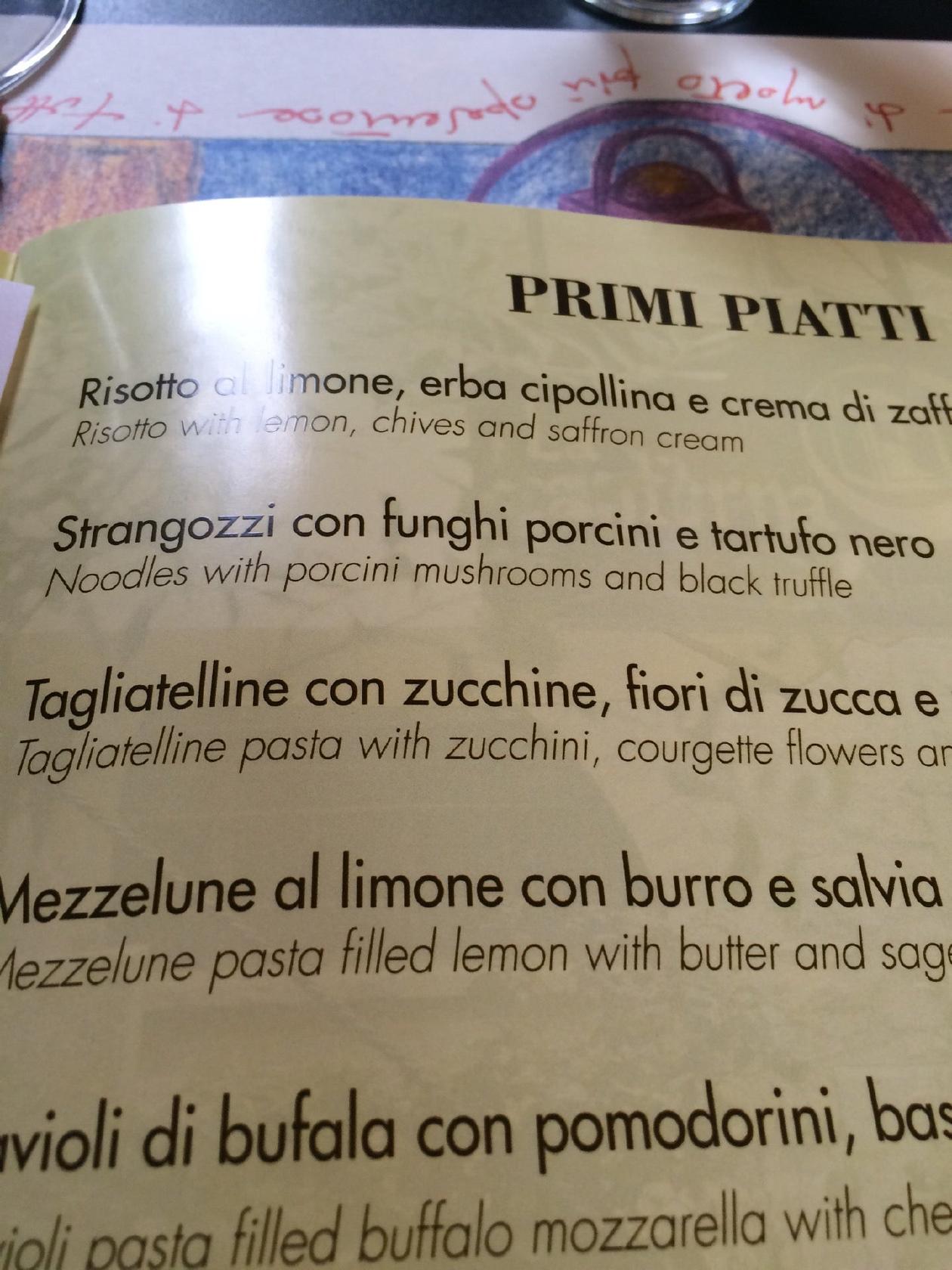 Menu at La Lanterna Ristorante Pizzeria, Assisi