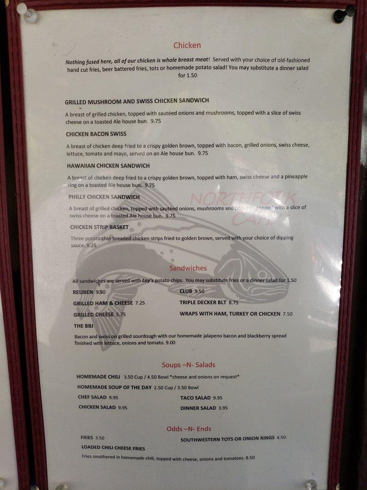 Menu at Northfork Café restaurant, Ahsahka