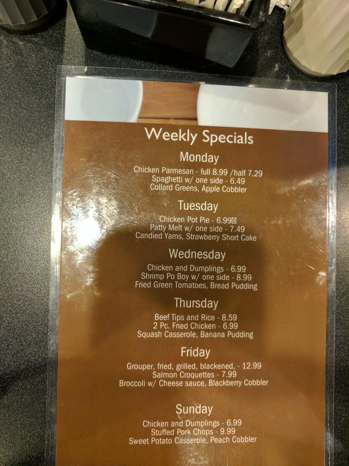 Menu at The Blue Plate restaurant, Dothan, W Main St Ste 300