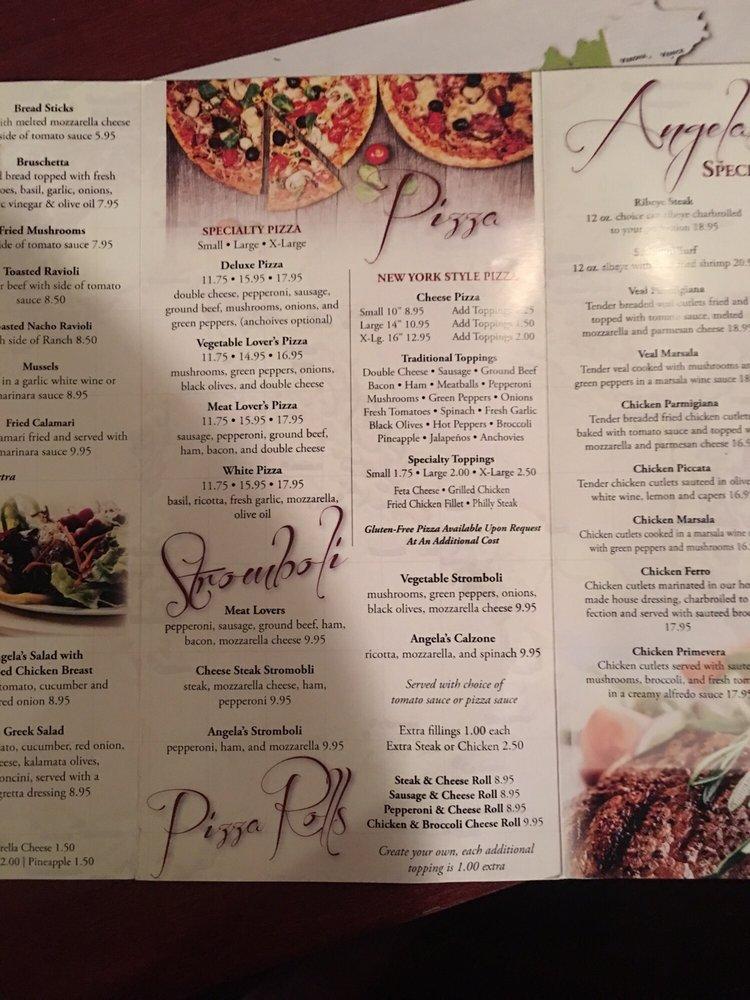 Menu at Angela's Italian Ristorante pizzeria, Powhatan