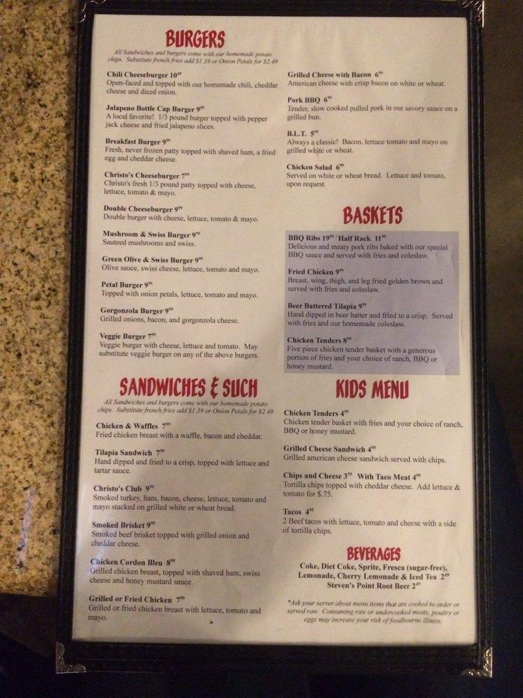 Menu at Christo's Roadhouse Bar & Grill, Douglas
