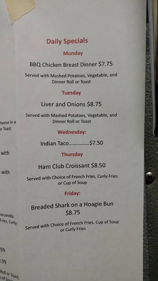 Menu at Prairie Inn restaurant, Carrington, 312 Hwy 281 NE