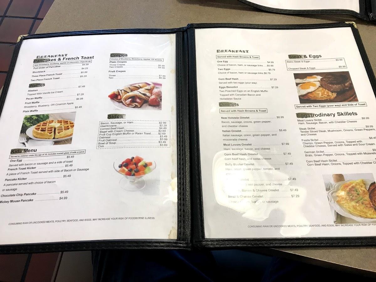 Menu at Korner Kitchen restaurant, New Holstein, Milwaukee Dr