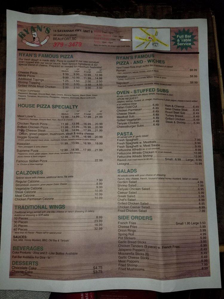 menu-at-ryan-s-famous-pizza-subs-pizzeria-beaufort