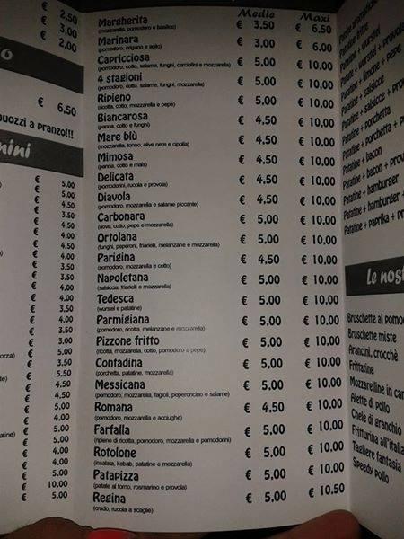 Menu Da Al Punto Giusto Pizzeria Napoli Via Augusto Righi