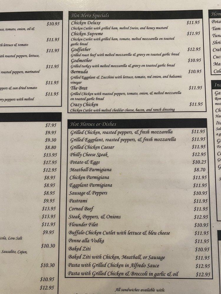 Menu at Tamburino's Italian American Delicatessen restaurant, Cedarhurst