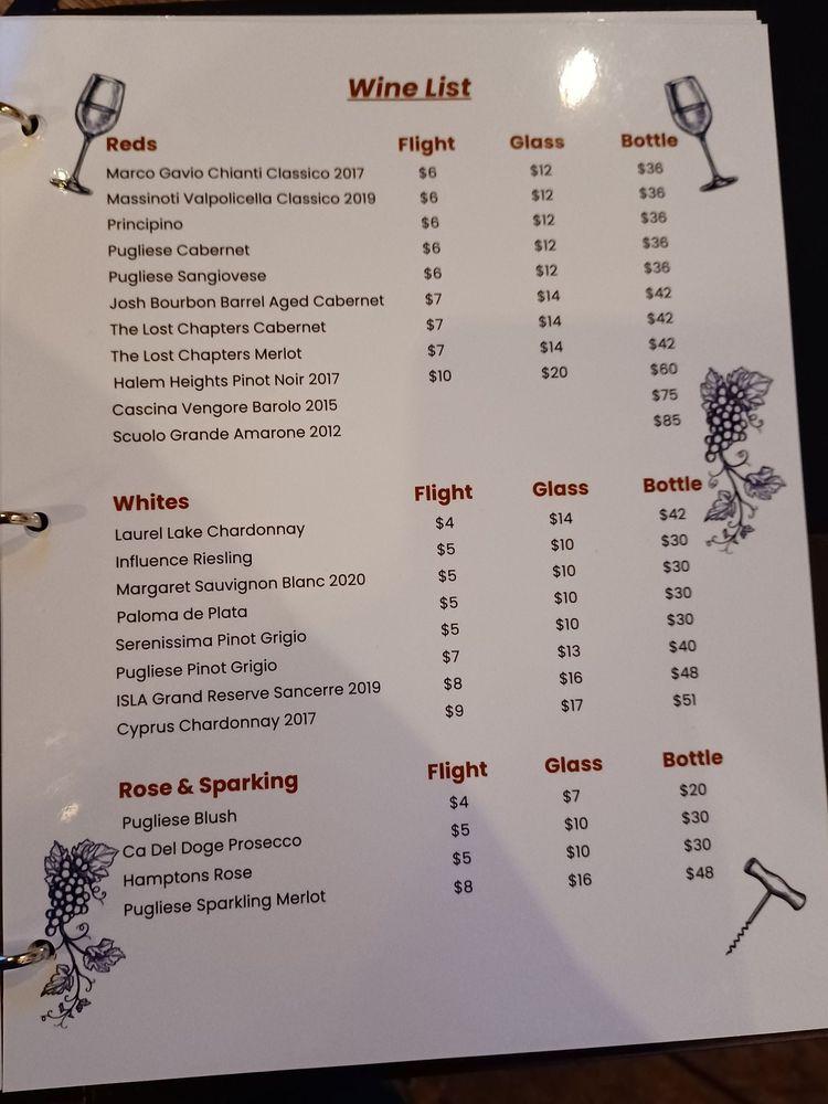Menu at The Whiskey Barrel, Port Jefferson