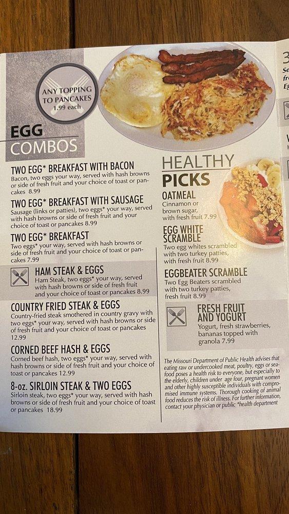 Carta del restaurante Silver Pancake House, Warson Woods