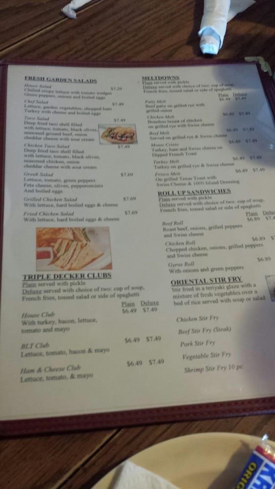 Menu at Vienna Diner restaurant, Vienna