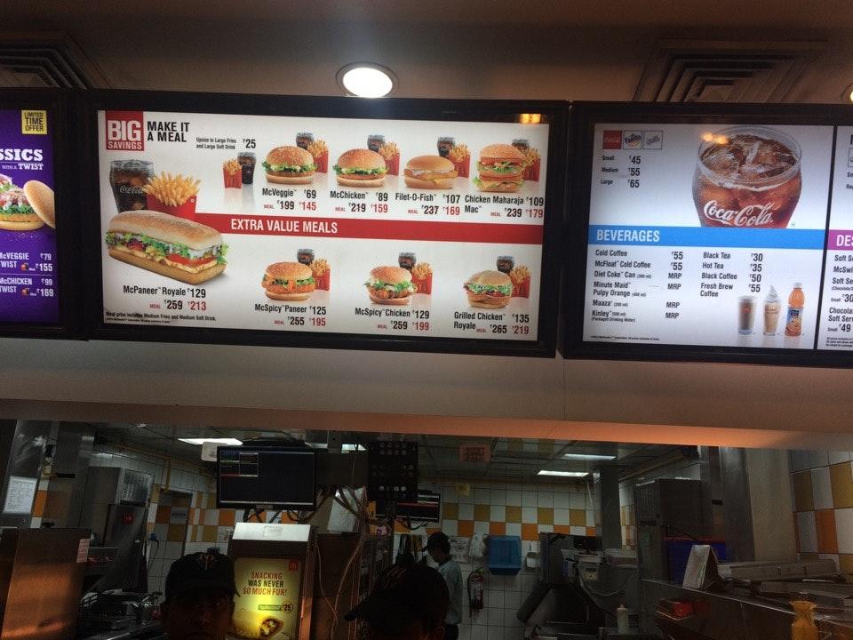 Menu at McDonald’s India, Gajraula, NH9 (24) Salarpur