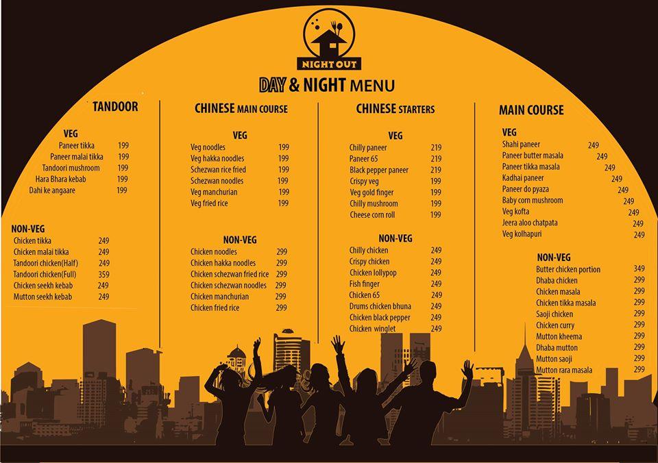 Night Out menu