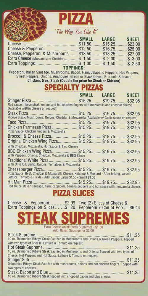 Menu at Master Pizza pizzeria, Buffalo, William St