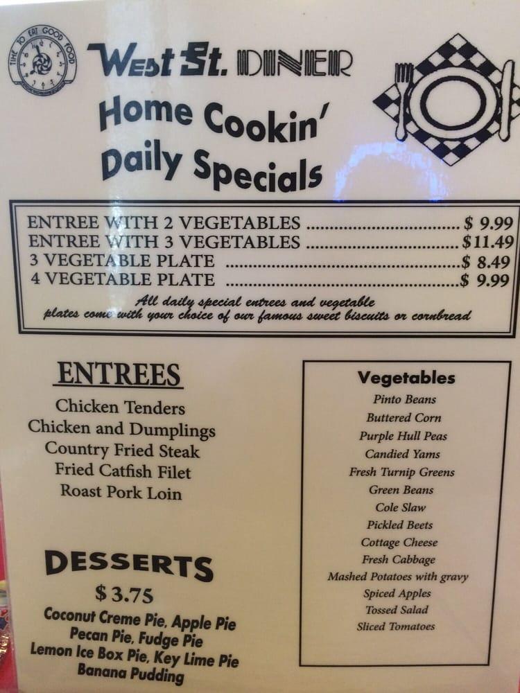 Menu at West Street Diner restaurant, Germantown